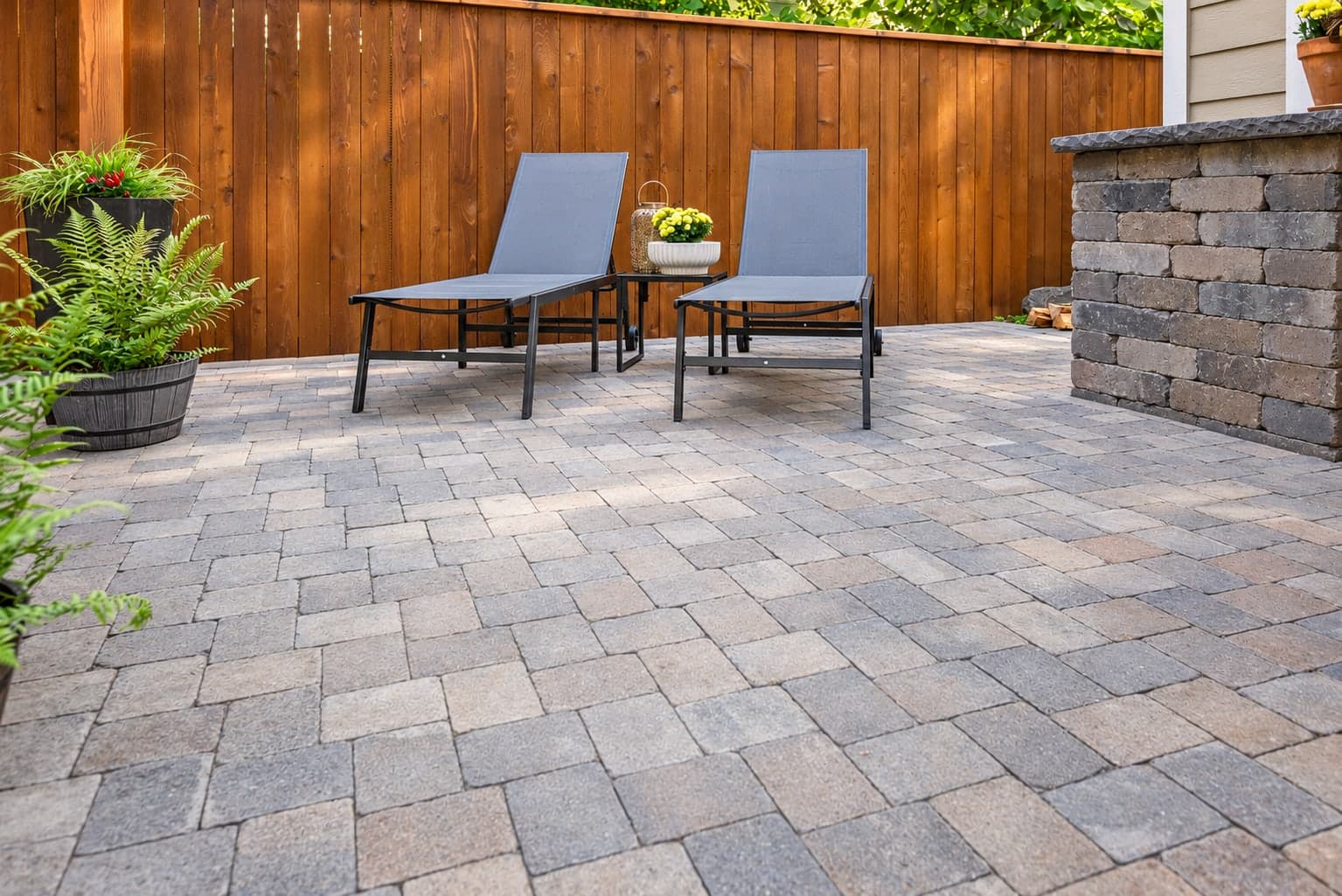 Dallas project — paver patio and seating